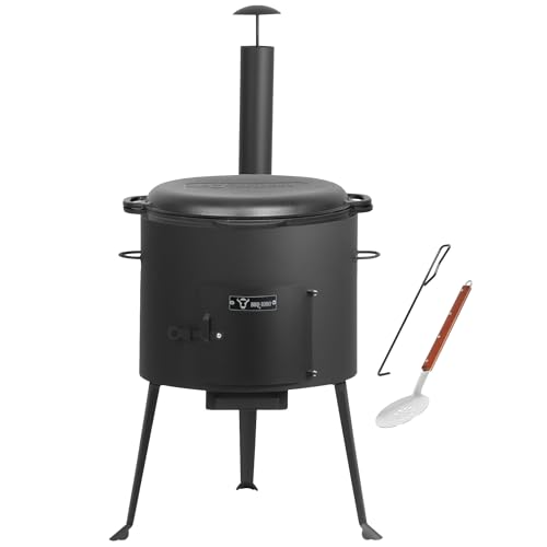 bbq-toro gusseisen kazan 44 cm, 19 l gulaschkessel mit deckel, outdoor ofen, feuerstelle