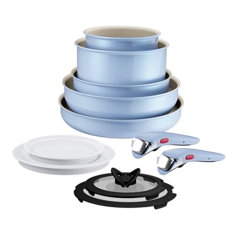 tefal ingenio 11-teiliges set serenity calm blue cookware set