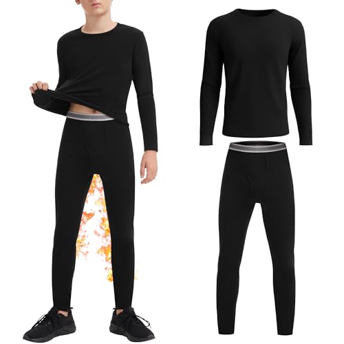 akkqhh thermounterwäsche kinder funktionsunterwäsche fleece warm für winter sport