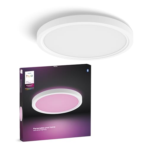 philips hue smart led panel rund 30 cm 16,6 w 2000 lumen weißer rahmen deckenbeleuchtung