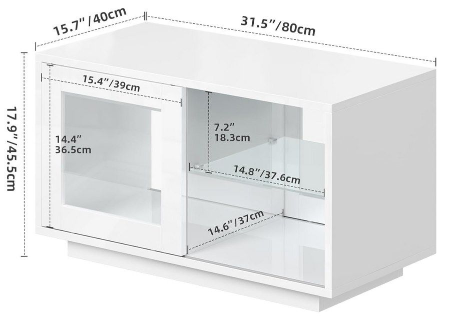 yitahome couchtisch mit led beleuchtung, hochlangz, 53,19 (statt 66)