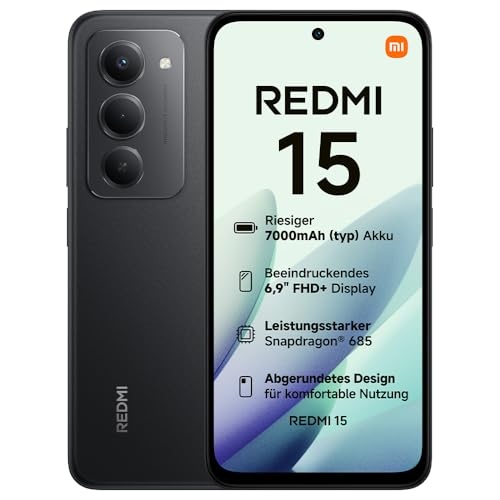 xiaomi redmi 15 smartphone 8gb 256gb 6,9 zoll 144hz snapdragon 685 50mp kamera