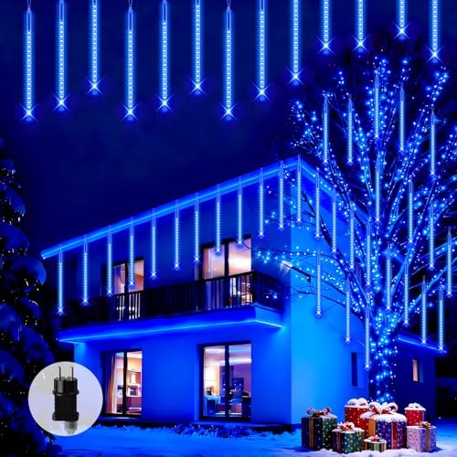 weihnachtsdeko, meteorschauer lichterkette außen 50cm, 288 leds für garten fenster