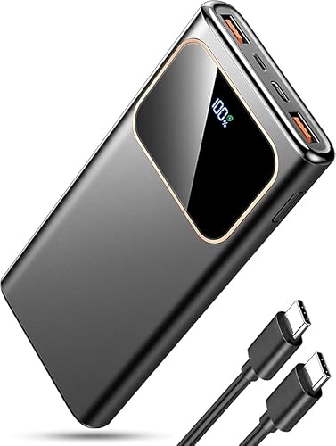 Power Bank 10000 mAh, 22,5W PD3.0 & QC4.0, USB-C, tragbar, schwarz