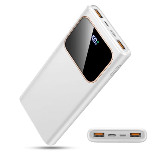 power bank 10000 mAh 22,5W pd3.0 qc4.0 schnellladung usb-c tragbares ladegerät weiß