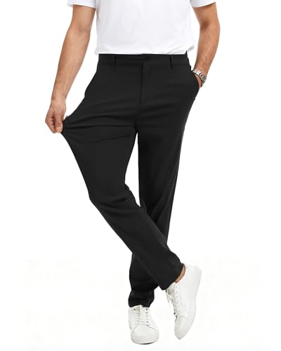 herren chinohose slim fit super stretch hosen von YYIDATON schwarz medium