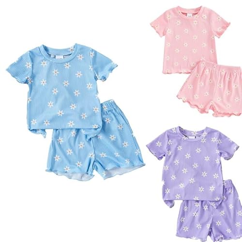 baby mädchen kleinkind sommer outfit, rüsche t-shirt mit shorts, kurze ärmel