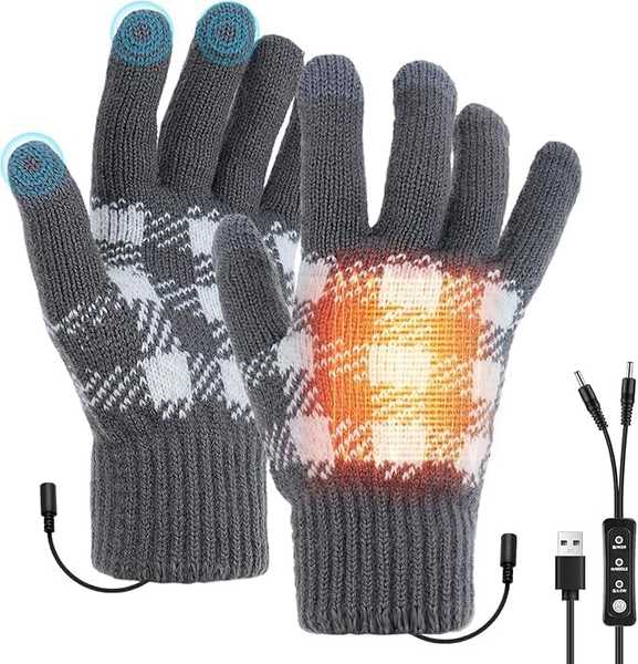 USB beheizte Handschuhe für Damen und Herren, touchscreen, 3 Temperaturstufen