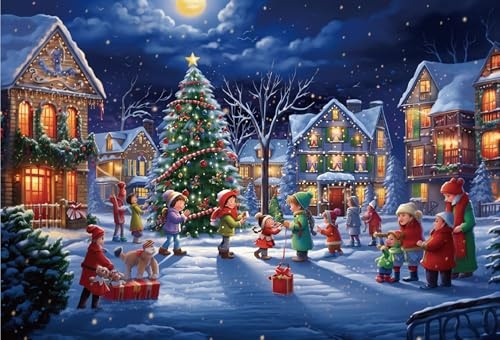 ACOLOMU weihnachtspuzzle 1000 teile, jigsaw puzzle für erwachsene, 27,56" x 19,69"