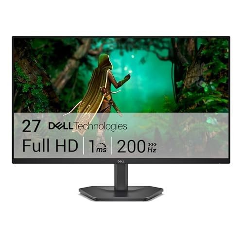Dell SE2725HG 27" Gaming Monitor, Full HD, 200Hz, 1ms, AMD FreeSync, Schwarz