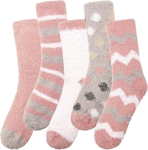 Worpice 5 Paar Damen Socken 39-42, bunte gestreifte Socken UK 4-7, EU 36-40