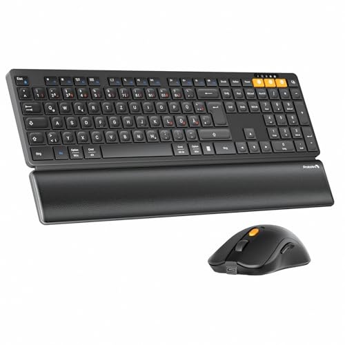 kabelloses tastatur maus set protoarc km60 bluetooth qwertz deutsch für pc mac schwarz