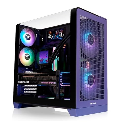 Thermaltake View 390 Air Midi-Tower ATX lila - Curved Glass, BTF, 2x CT120 Lüfter