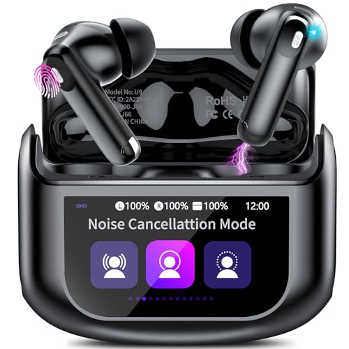 touchscreen bluetooth kopfhörer in-ear wireless mit anc enc geräuschunterdrückung schwarz