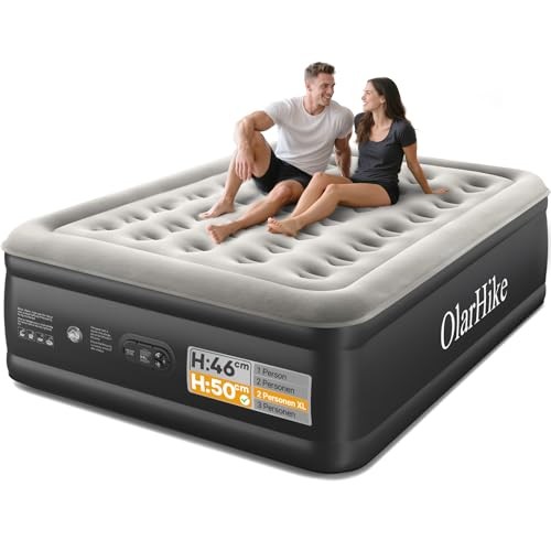 OlarHike selbstaufblasende Luftmatratze 2 Personen 152 x 203 x 50cm für Camping und Zuhause