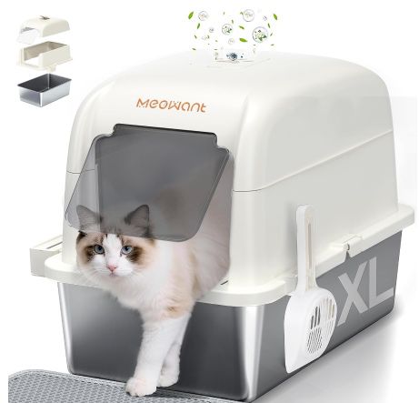 meowant xxl katzenklo edelstahl günstig für 49,99 euro statt 90 euro