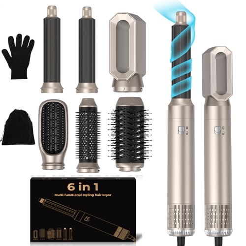 haarstyler 6 in 1, 1000w airstyler haarstyling bürste, trocken und glätten