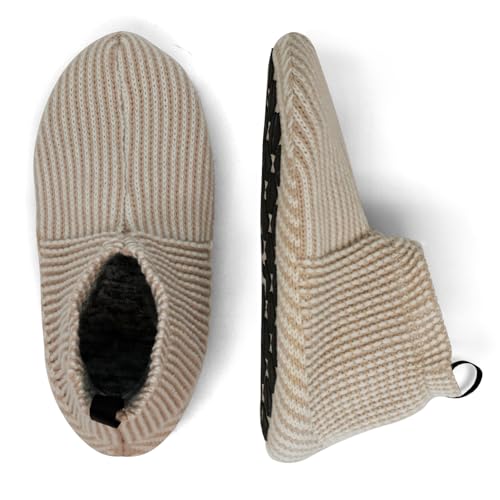 qpyysz antirutschsocken damen und herren merino wolle hausschuhe 38-40, 41-43 beige