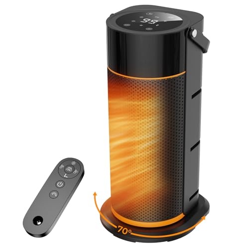 funtider heizlüfter 2000W leiser keramik heizer, 4-gang, 9H timer, fernbedienung, 70 oszillation