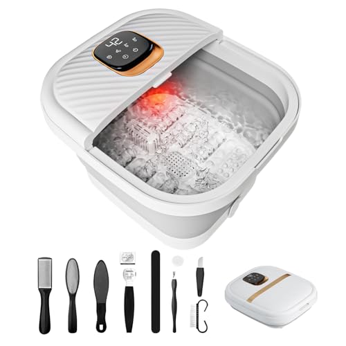 faltbare elektrische fußbadewanne mit massagefunktion, 12 temperatureinstellungen, uv-desinfektion