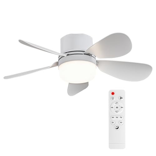 AIHONKON Deckenventilator mit Licht, Fernbedienung, Dimmfunktion, E27 1000 Lumen