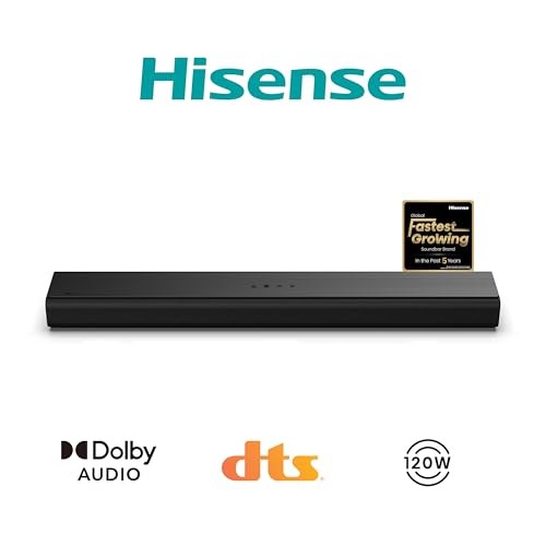 Hisense HS1000 2.0 Soundbar 120 W, Dolby Audio, DTS Virtual:X, HDMI ARC, Bluetooth 5.3