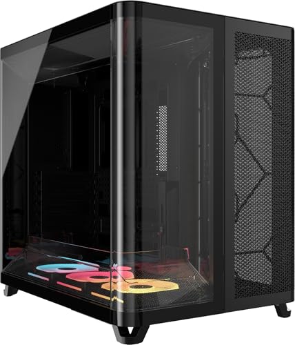 corsair air 5400 lx-r rgb pc-gehaeuse mit iCUE LINK, dreifach-kammer, mid-tower