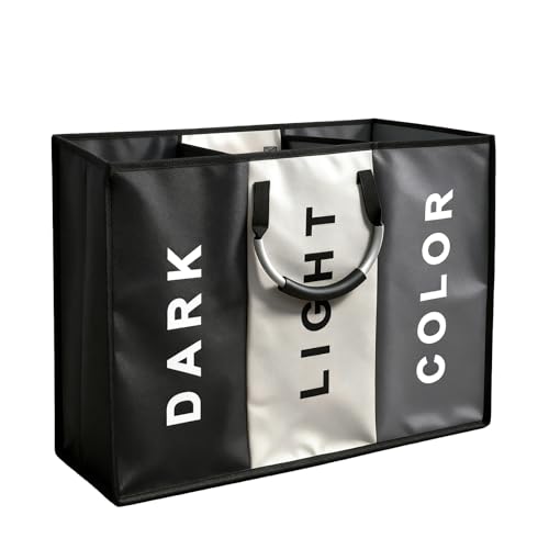 wäschesortierer 3 fächer 100l faltbarer wäschekorb für badezimmer kinderzimmer