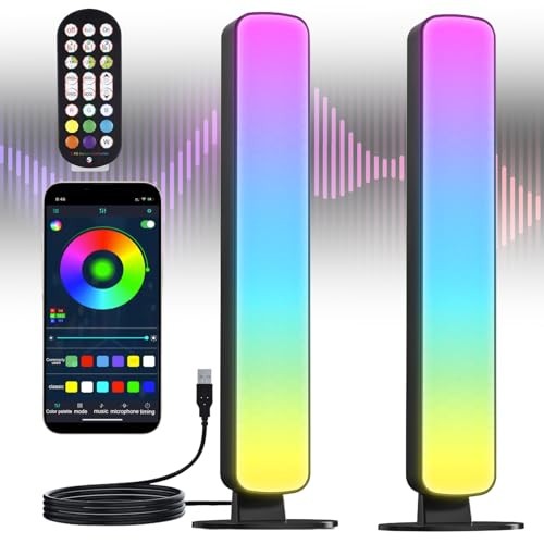 RGB LED Lightbar 2 Stück - TV Hintergrundbeleuchtung, Musik-Sync, App & Fernsteuerung