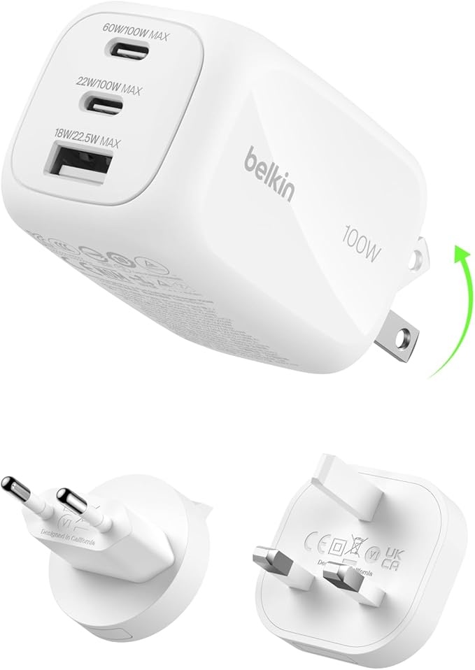 belkin 100w gaN ladegerät mit 3 port für reise