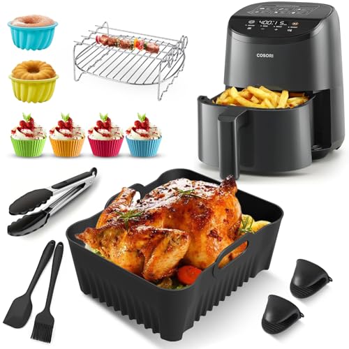 Heißluftfritteuse Zubehör 13 Stück für Cosori 2L & Midea 2L, Silikonformen BPA-frei
