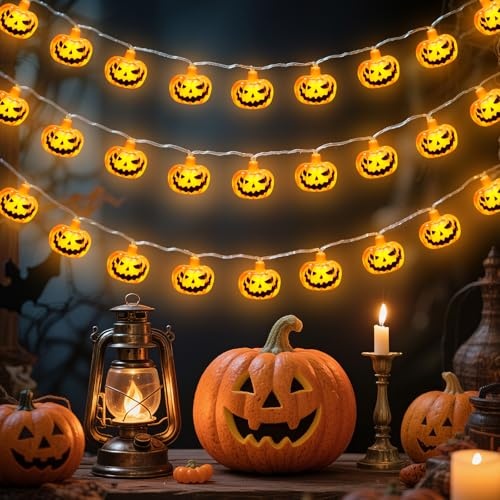 halloween lichterkette leikedun mit 20 led kürbis 3 meter batteriebetrieb innen außen