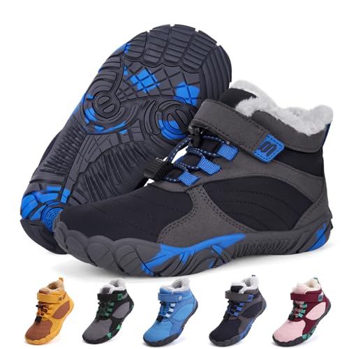 bibyuga barfußschuhe winter kinder wasserabweisend gefüttert rutschfest outdoor Schuhe
