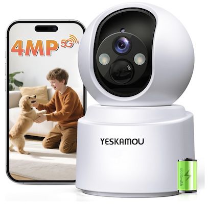 yeskamou 360 indoor kamera mit akku für 25,99 euro statt 40 euro