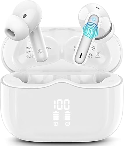 Produktbild: xinwld bluetooth kopfhörer in-ear, wireless 5.3, 4 enc mikrofone, ip7 wasserdicht, noise cancelling, 40 stunden akkulaufzeit