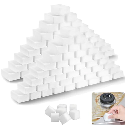 dirt eraser schwamm 100er pack, extra stark, weiß, multifunktional, kratzfrei, 10 x 6 x 2 cm