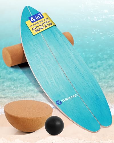 surf balance board set - gleichgewichtstraining für kinder und erwachsene, inkl. rolle und halbkugel