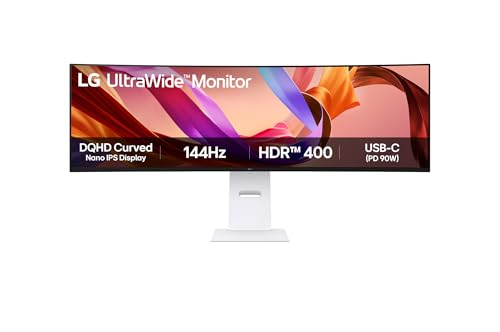 lg ultrawide 49u950a-w curved monitor, usb-c 90w, hdmi 2.1, weiß
