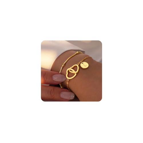 tingn armband damen gold herz armband mit buchstaben personalisiert geschenk mädchen frauen