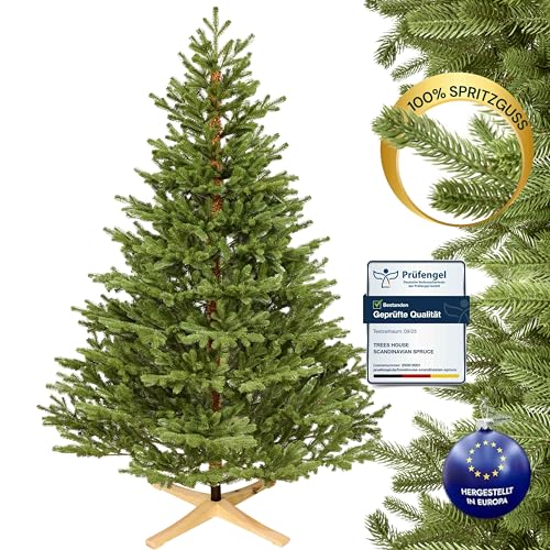 künstlicher weihnachtsbaum 180 cm skandinavische fichte 100% spritzguss inkl. holzständer