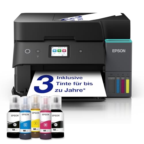 epson ecotank et-4950 multifunktionsdrucker a4, wlan, airprint, duplex, fax, tintenpaket