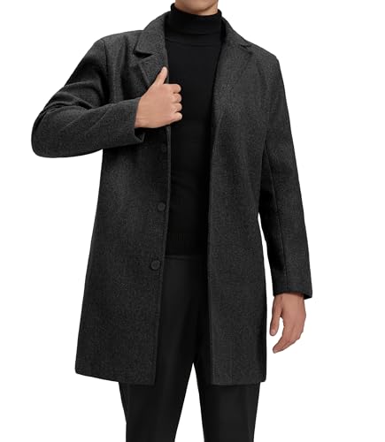 gleSTORE herren wintermantel lang trenchcoat schwarz m