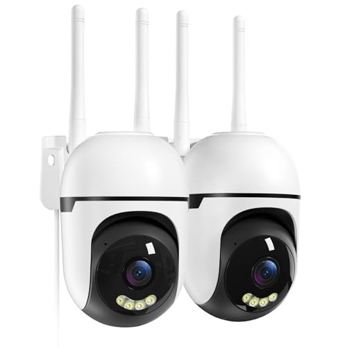 Suloron 2K WLAN 360 Überwachungskamera Aussen, 3MP, IP66, 2er-Pack