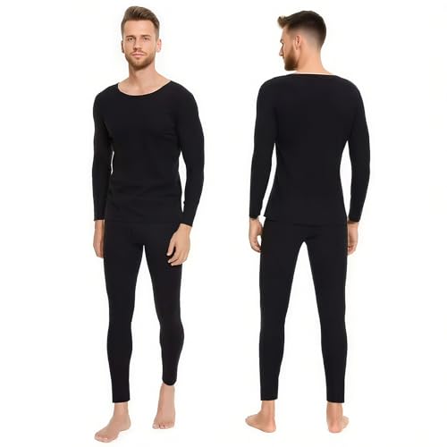 thermounterwäsche herren OYIWINMI, seide fleece gefütterte lange winterunterwäsche 2XL