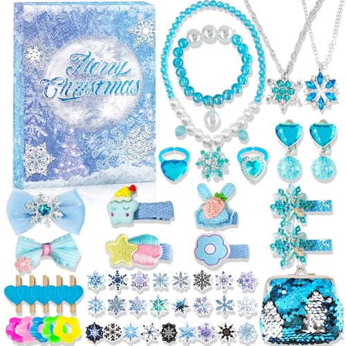 frozen adventskalender 2025, schmuck kalender für mädchen, 24 überraschungen weihnachten
