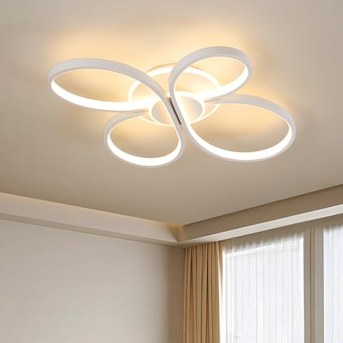 Amdelne LED Deckenleuchte Blume, 42W, 5300lm, dimmbar mit Fernbedienung, 60x44cm