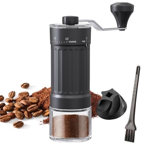 manuelle kaffeemühle mini kaffee grinder 40 stufen konisches mahlwerk tragbar 30g für reise büro espresso pour over
