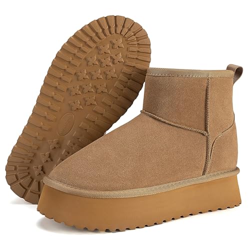 Mishansha Winterschuhe Damen Gefüttert Rutschfest Schneestiefel Gr. 36-42