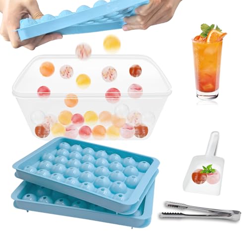 Produktbild: Janety eiswürfelform 3 x 33 stück mit deckel, BPA-freier eiswürfelbehälter blau
