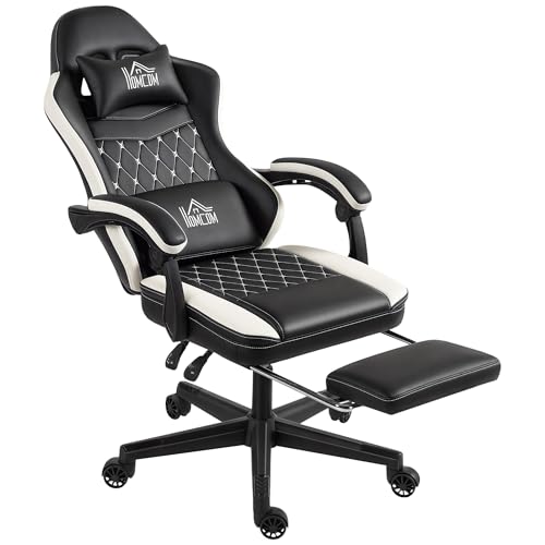 Ergonomischer Gaming Stuhl mit Fußstütze, Lendenwirbelstütze, Liegefunktion, Grün